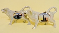 Geneva and Antwerp souvenir cow creamers