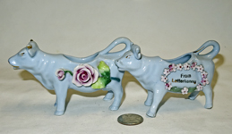 German made blue UK souvenir cow creamers