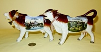 Merseburg and Friedrichroda souvenir cow creamers