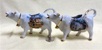 Honfleur and Domremy souvenir cow creamers