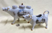 Souvenir cow creamer and cow mustard holder from Nancy