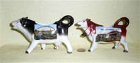 Plauen and Baden-Baden souvenir cow creamers