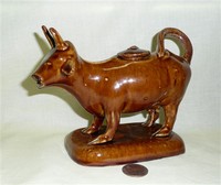 unusual Rockingham ware cow creamer 2