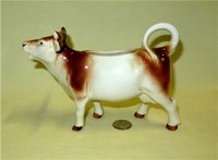 Goebel brown and white cow creamer marked for US zone of Germany, side
