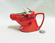 Orange Royal Bayreuth bull head pitcher