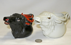 2 Made-in-Taiwan water buffalo head creamers