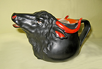 Black Royal Bayreuth water buffalo head creamer