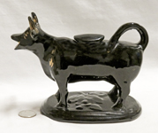 Jackfield cow creamer with horns up