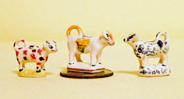 3 V&R Staffordshire cow creamers