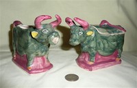 Green and Purple Japanese water buffalo creamer and sugar