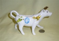Gracie China white cow creamer with flower and butterfly
