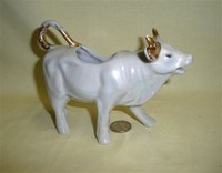 German cream lustre porcelain cow creamer