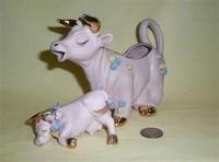 Purple cow creamer with calf
