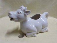 Laura SAshley UZ white cow caricature cow creamer