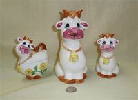 Japanese caricature Cow pitcher, creamer and sugar