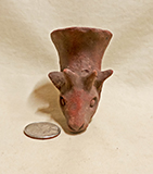 Small Viking terracotta rhyton, front