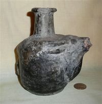 Old Chinese bull headed soy pot