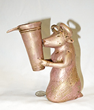 Persian bull rhyton, cleaned