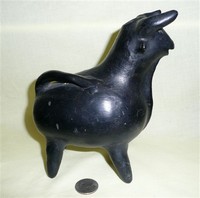 Black clay Mexican cow jug