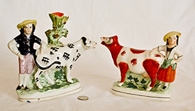 two spill vase-creamers