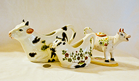 3 Italisn ceramic cow creamers