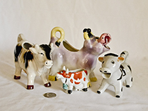 Several unusual early post=WWII Japanese cow creamers