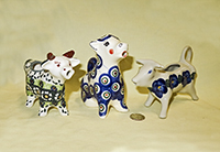 Three Polish cow creamers