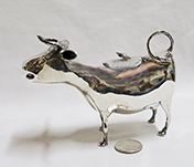 London import Dutch silver cow creamer, side