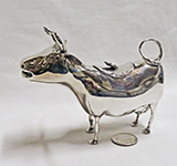 Sheffield import Dutch silver cow creamer, side