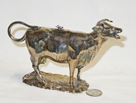 G.R.Collins & Co silverplate cow creamer