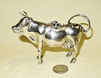 Coppini silcer cow creamer with butterfly lid