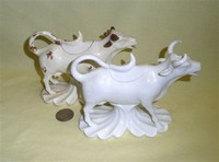 Two Copelane cow creamers