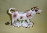 Stevenson & Hancock porcelain cow creamer, side