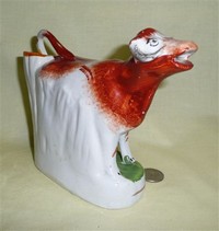 Spill vase cow creamer, front&back