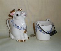 Napco Japan cow creamer and sugar bucket