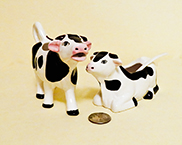 B&W cow creamer and sugar