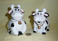 Floppy eared cow creamer and sugar