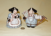 English farmer cow creamer and sugar