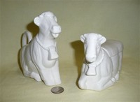 Thin faced DIY ceramic cow creamer & sugar