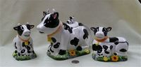 KMC black and white cow teapot set