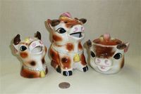 Older Japanese cow teapot set