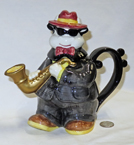 Omnibus Blue Brothers Sax player cow teapots