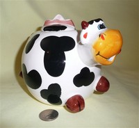 Funky Animals english cow cariucature teapot with big orange nose