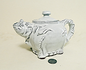 Silver and grey cow teapot