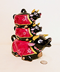 Thames of Japan black cow teapot nstack