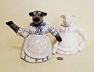 Paint it yourself and bisque cow lady teapots