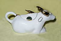 White water buffalo with gold horns teapot from Sri Lanka
